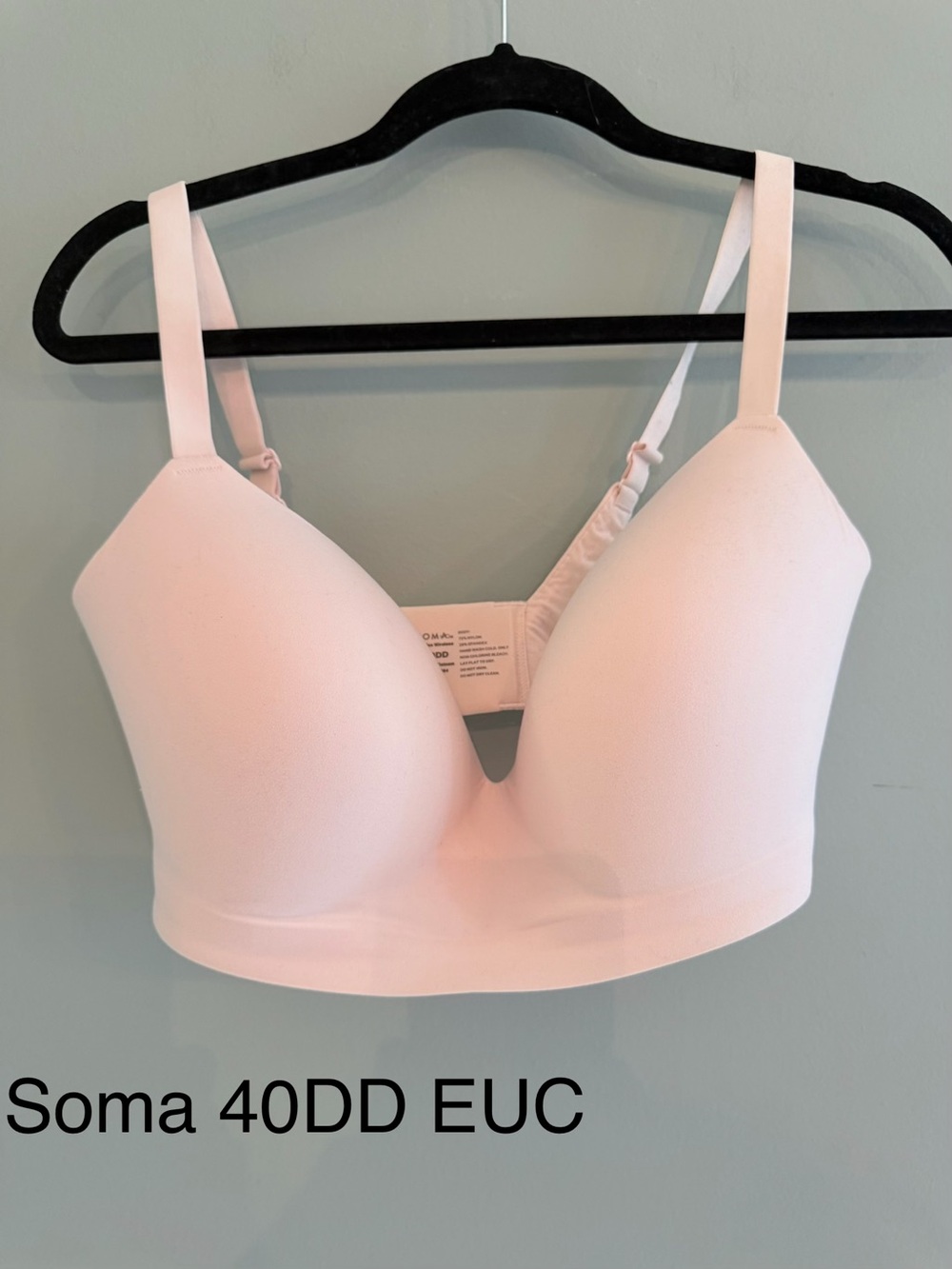 Soma Light Pink Wireless Molded Longline Bra